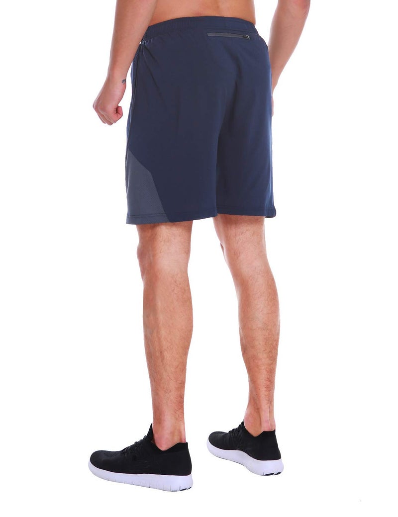 EZRUN Men's 7 Inch Quick Dry Running Shorts Workout Sport Fitness Short with Liner Zip Pocket(Blue,L) - Image 3